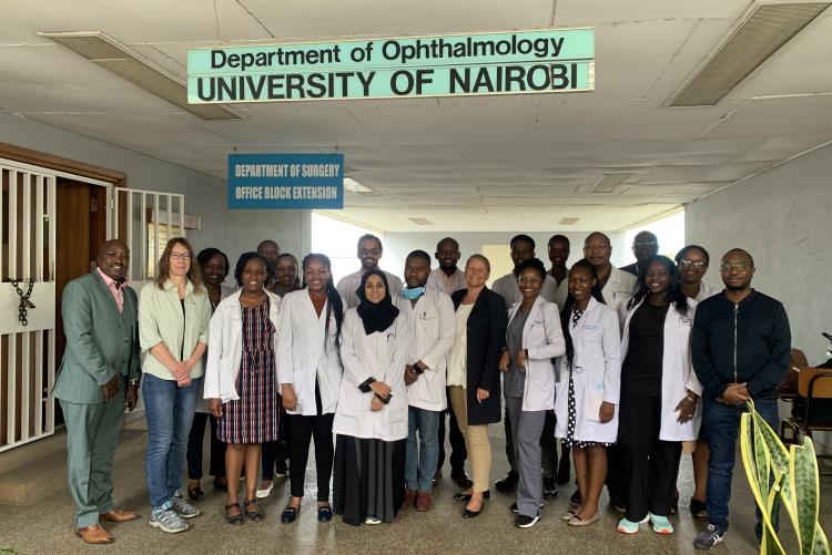 Prof Messmer and Prof Martina with students and staff, Department of Ophthalmology