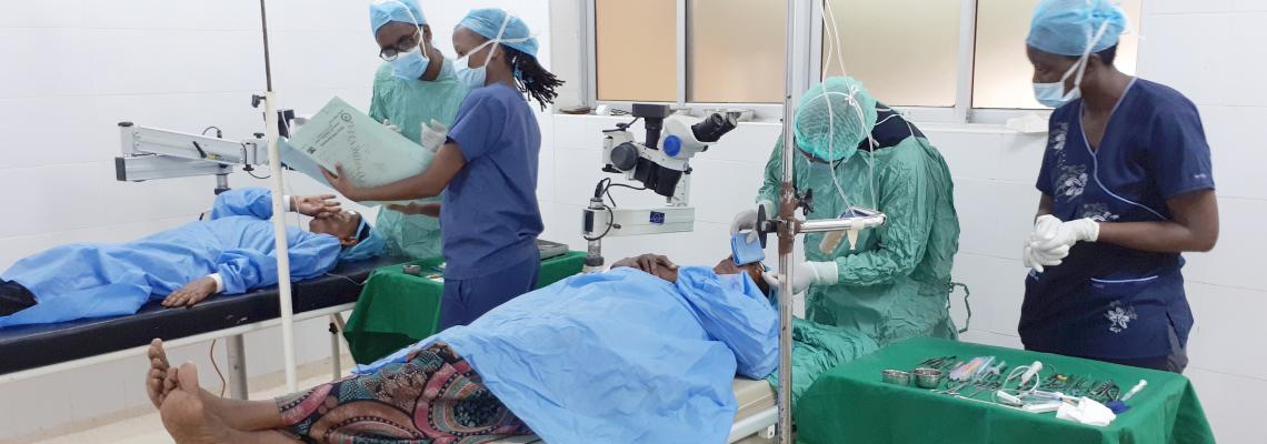 Doctors attend to patients during the outreach at Garissa County Referral Hospital.